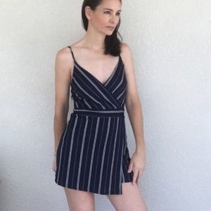 Romper Stripe Navy White Stripes Blue Skort Medium